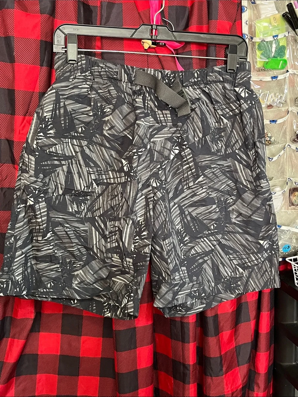 Columbia Black & Gray Patterned Men's Swim Trunks